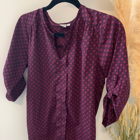 Twik Maroon 3/4 Blouse - Picture 1 of 7